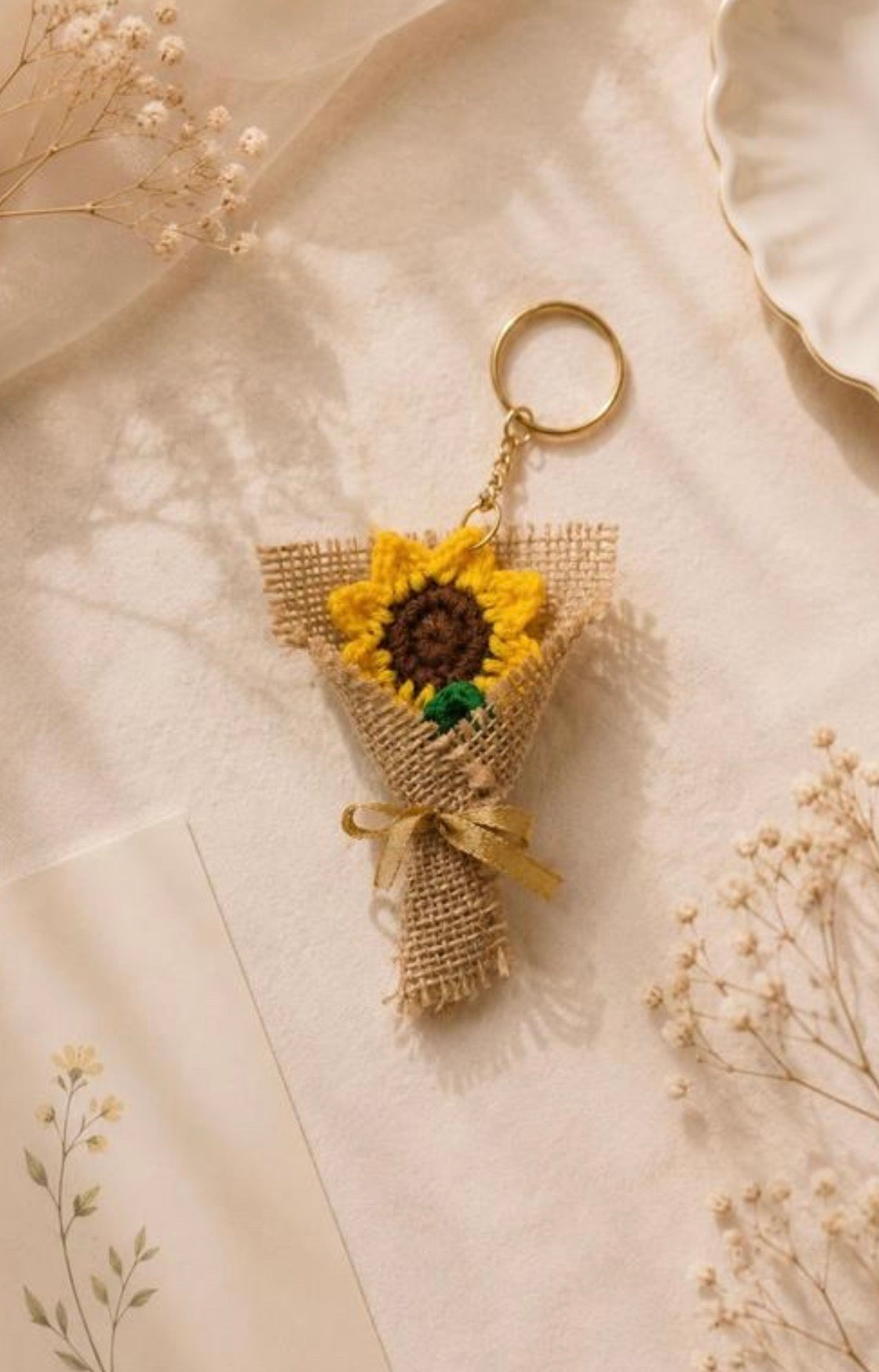Aesthetic Handmade Crochet Mini Bouquet Keychain