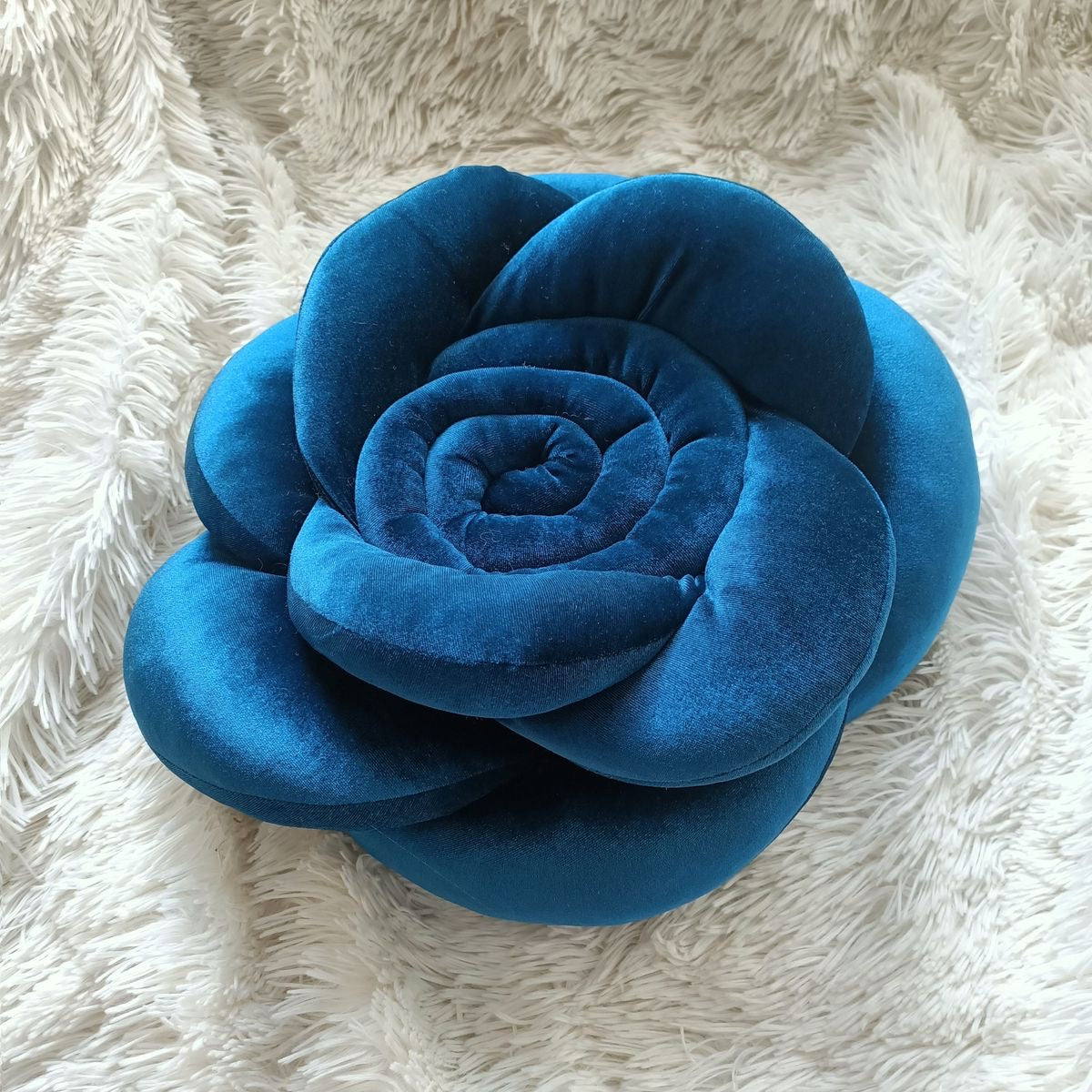 Plush Velvet Rose Pillows - Set of 2