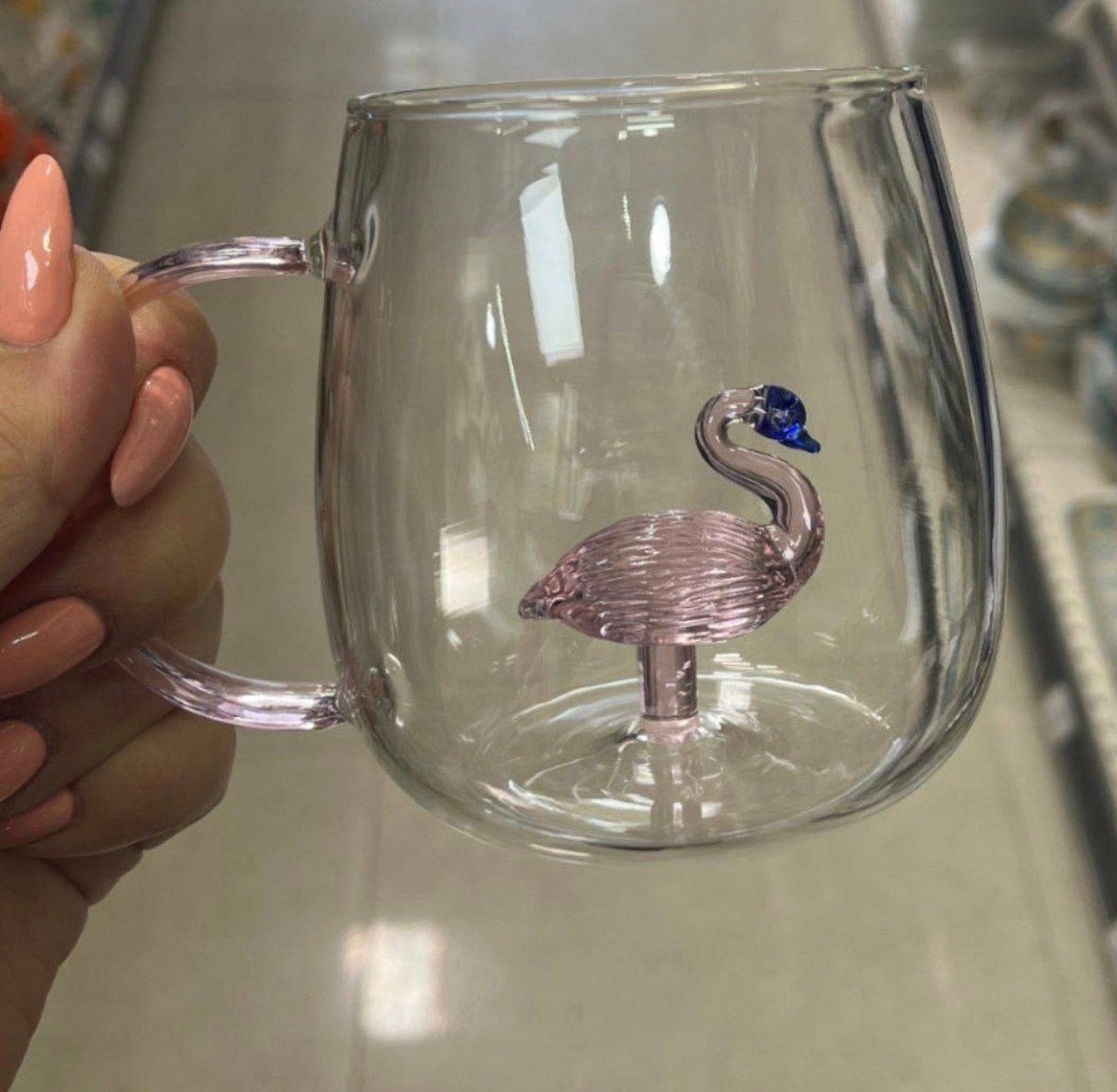 Transparent 3D Crystal Flamingo Mug