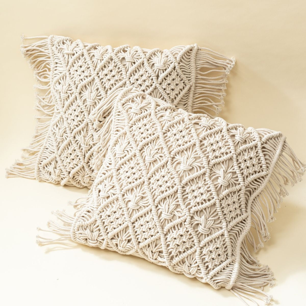 Macrame Boho Knitted Pillow Cover