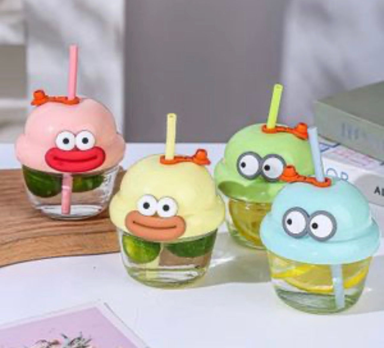 Cute Mini Cartoon Glass Sipper (200 ml)