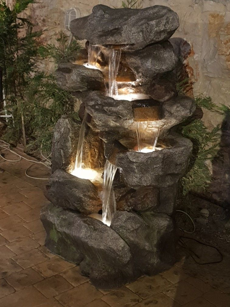 Decorative 5-Tier Artificial Fountain with LED light