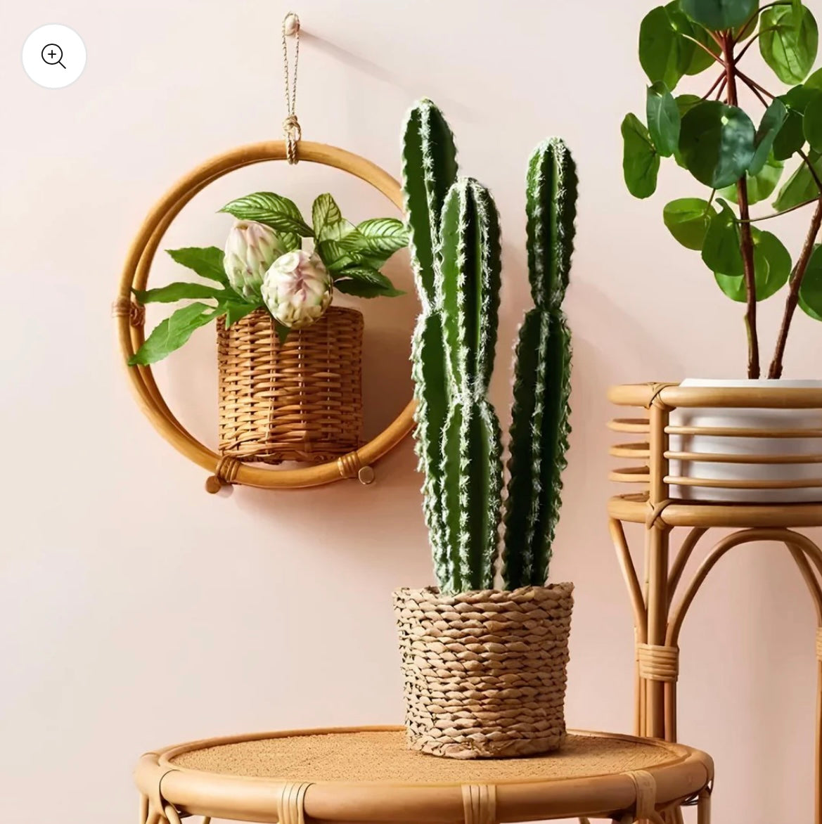 Bamboo Rattan Hanging Planter