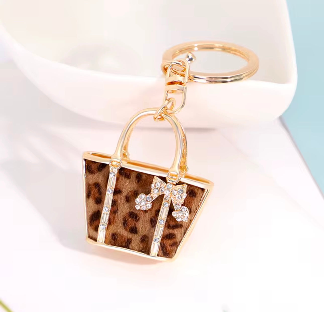 Miniature Luxury Handbag Rhinestones Keychain