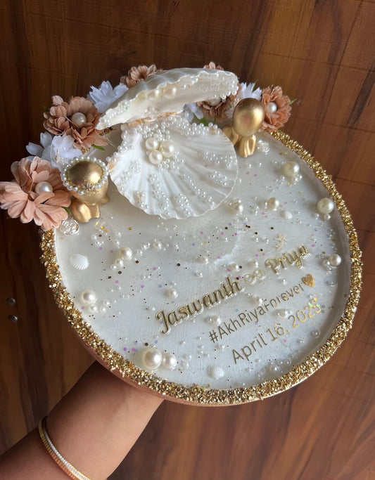 Customised Engagement Ring Tray/Platter with Shell Design
