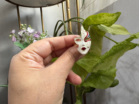 Quirky Enamel Venetian Mask Ring