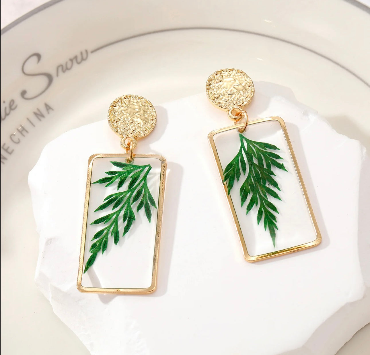 Earrings with Real Pressed Flowers