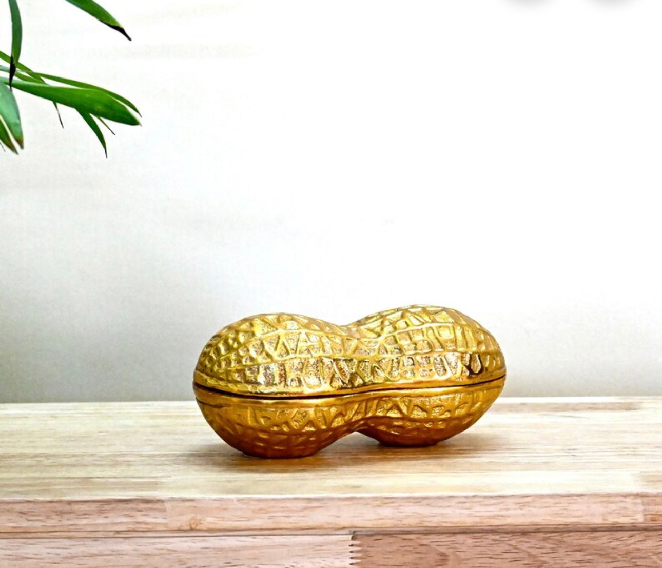 Luxe Gold Decorative Multipurpose Peanut Shape Trinket Tray