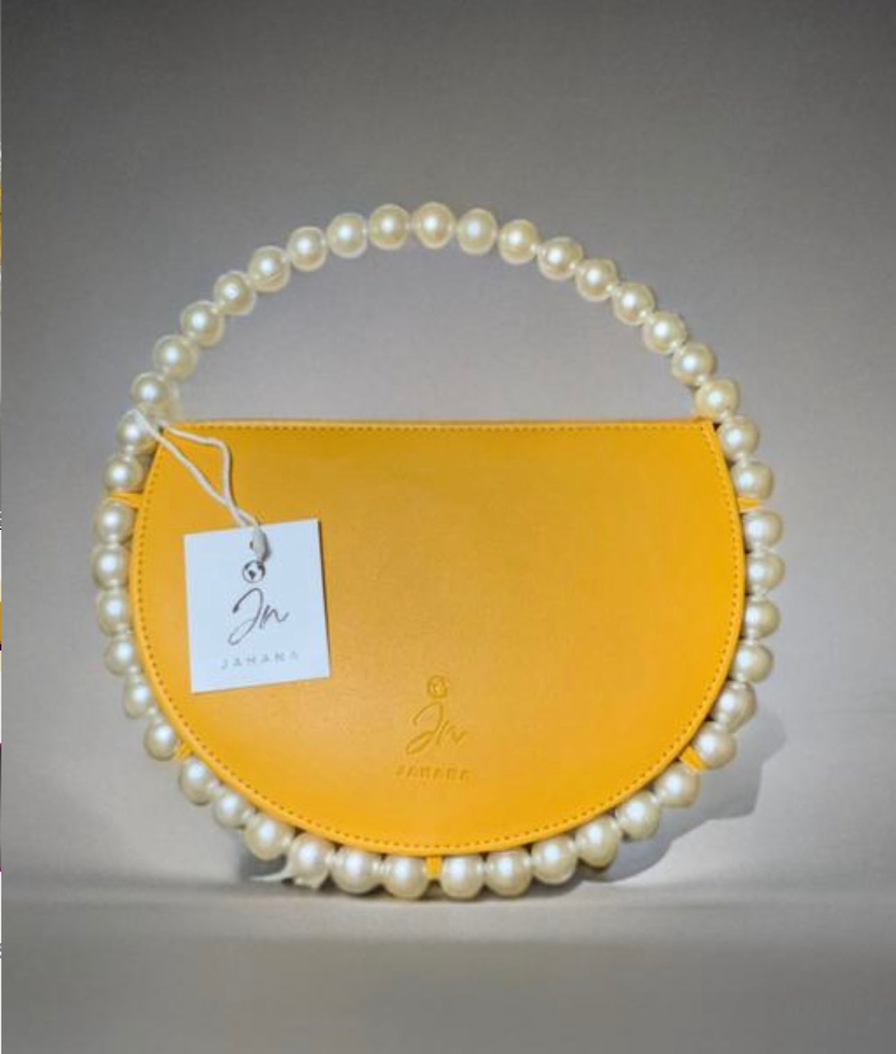 Elegant Halo Handbag with Pearls Detailing