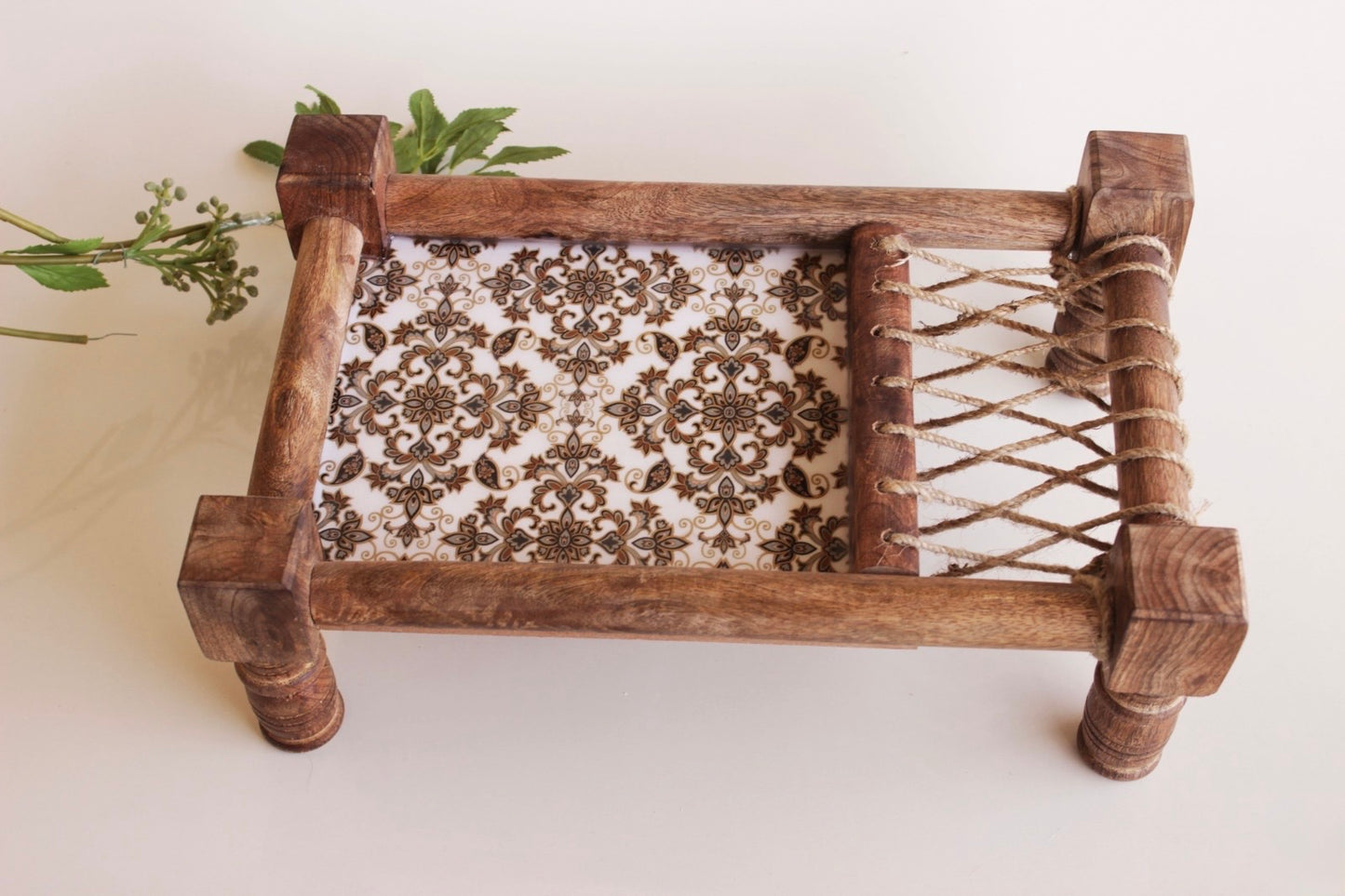 Wooden Khatiya/Cot Platter cum Serving Tray