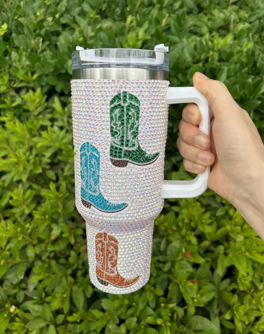 Aesthetic Rhinestones Studded Tumbler