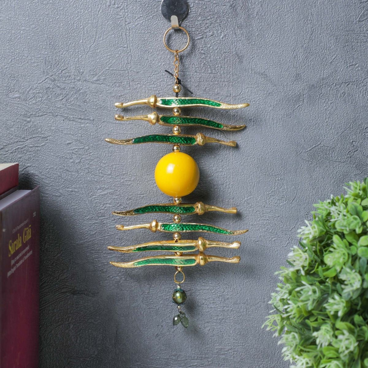 Exclusive Nimbu Mirchi Metal Hanging for Door/Car/Home