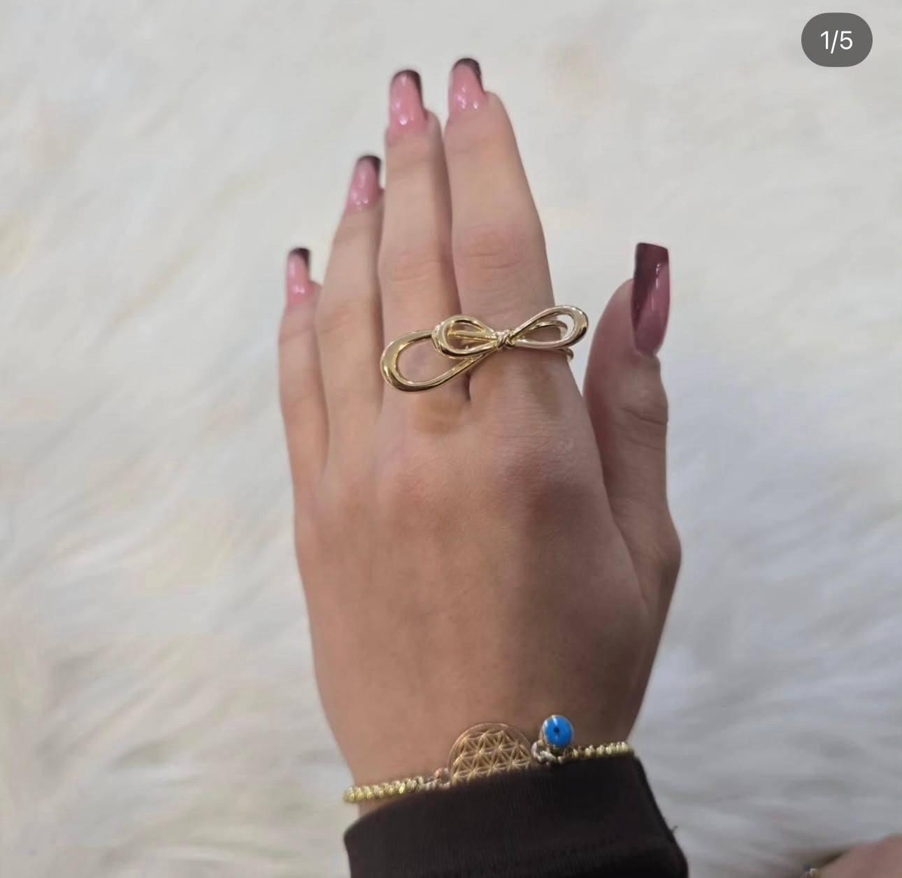 Gold Plated Minimalist Tied Ribbon Ring