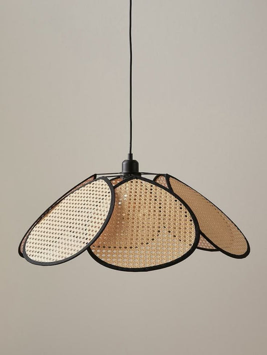Natural Wicker Rattan Flower Chandelier