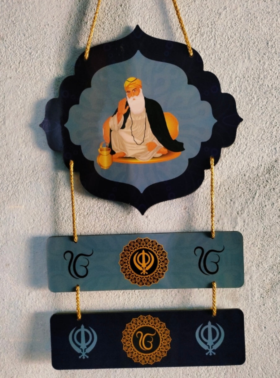Sikh Religious Symbol Wooden Hanging