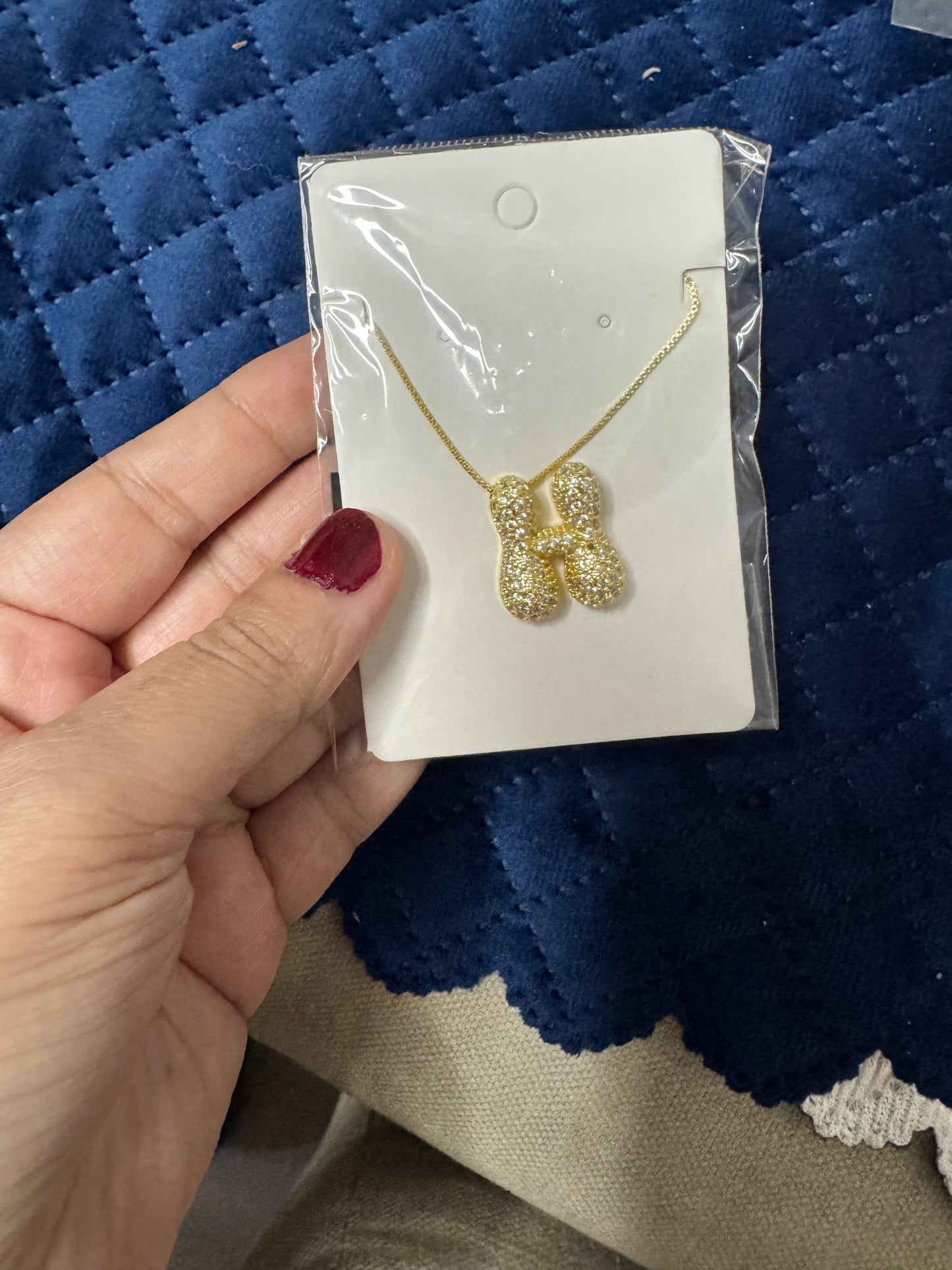 Zircon Chunky A-Z Letter Pendant