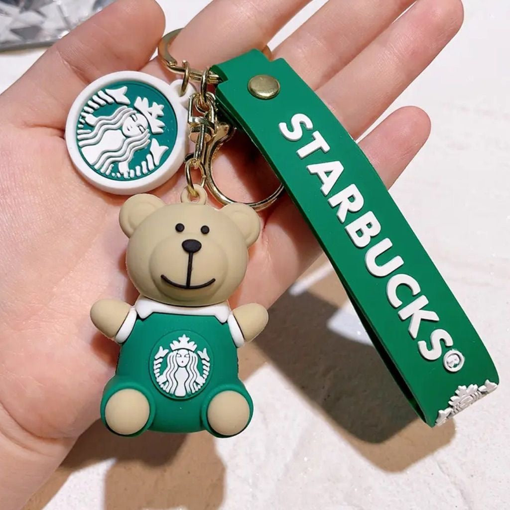 Premium Starbucks 3D Teddy Keychain