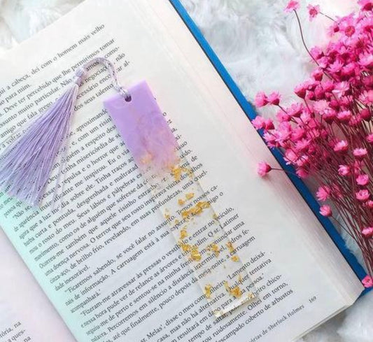 Lavender & Gold Foil Bookmarks with Tassels
