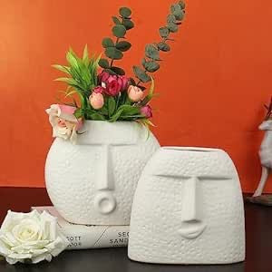 Quirky Faces Vase - Set of 2