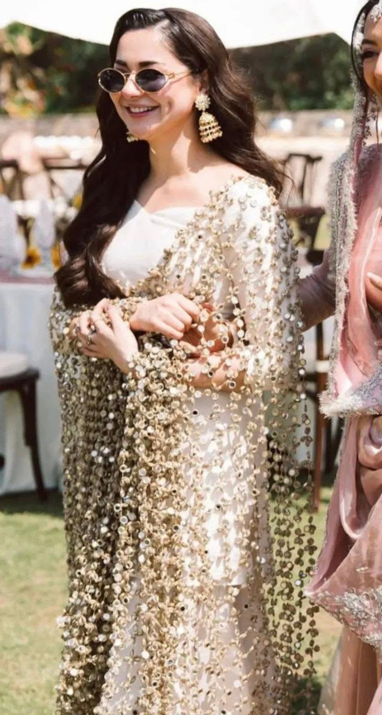 Exclusive Handmade Statement Mirror Jaal Dupatta