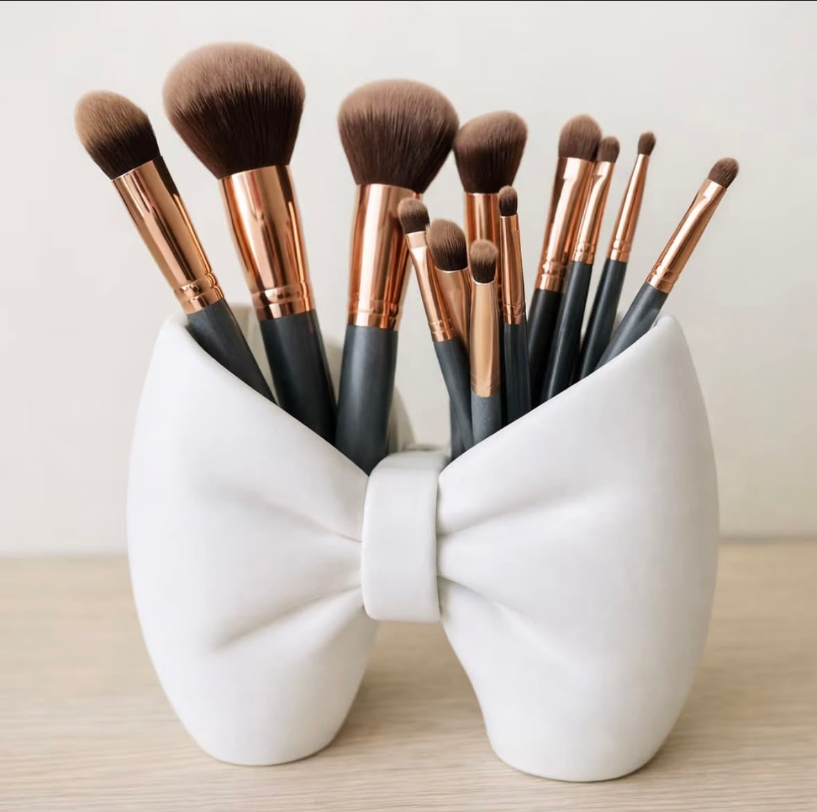 Decorative Multipurpose Bow Shape Brush Holder/Trinket Holder