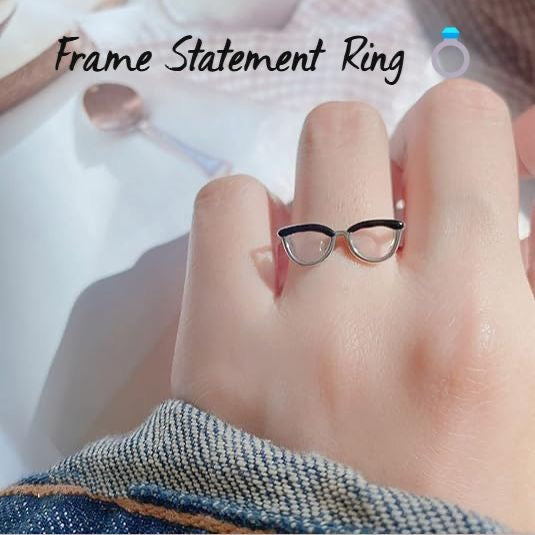 Cute Glasses Ring | Miniature Glasses Shape Ring Adjustable