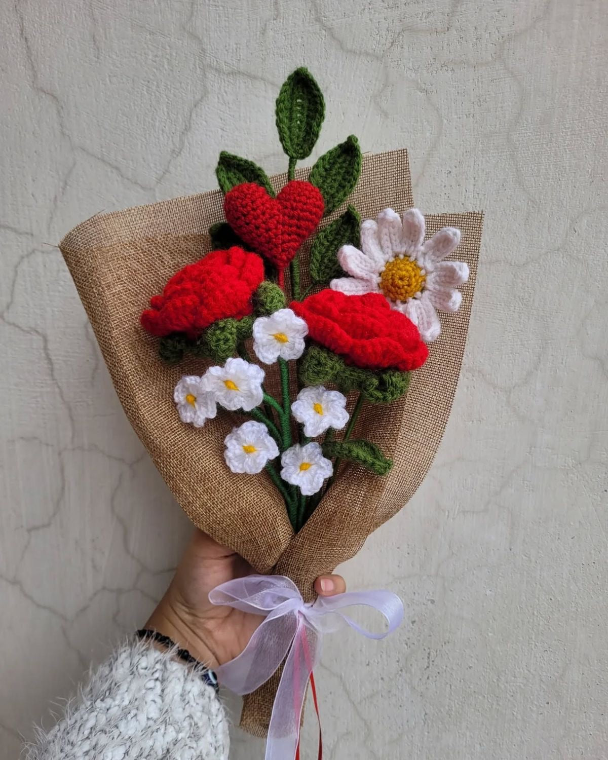 Handmade Crochet Rose Flowers Bouquet