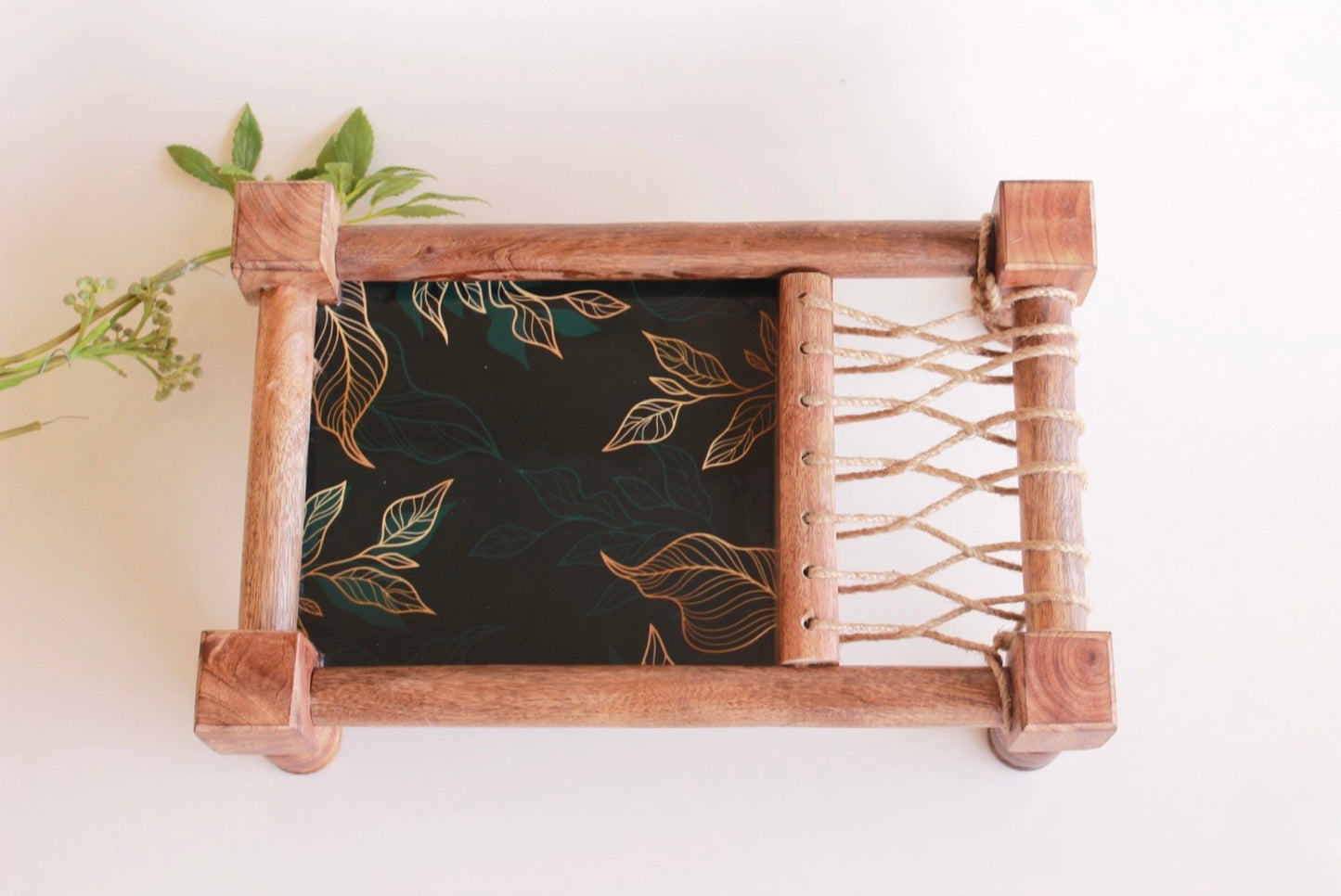 Wooden Khatiya/Cot Platter cum Serving Tray