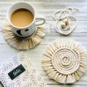 Boho Macrame Coasters- Set of 4