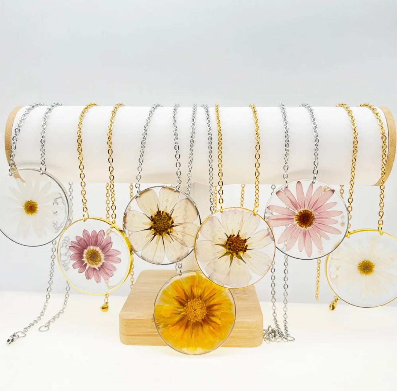 Pendants with Real Pressed Flowers