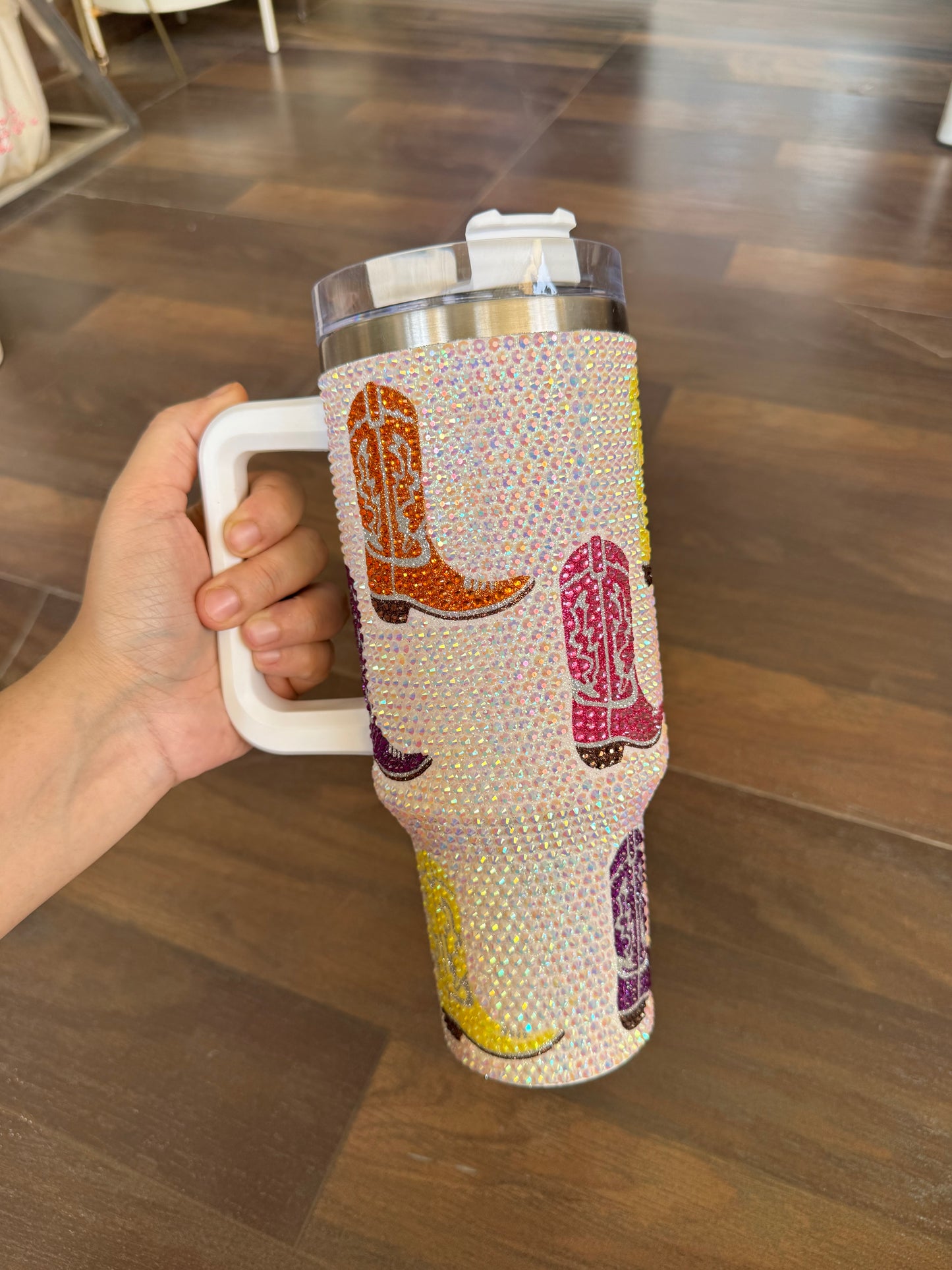 Aesthetic Rhinestones Studded Tumbler