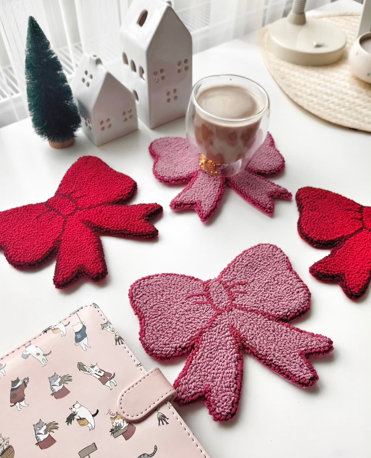 Exclusive Quirky Handmade Punch Needle Mug Rugs / Coasters