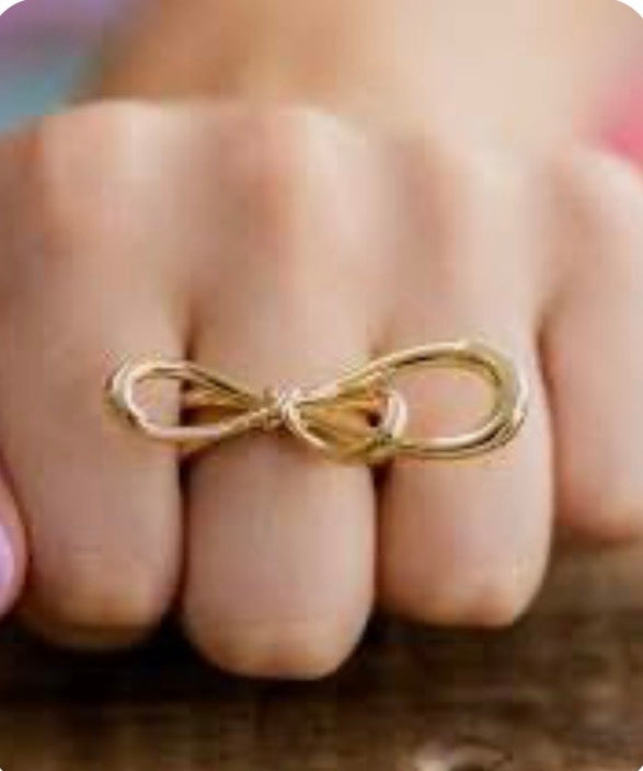 Gold Plated Minimalist Tied Ribbon Ring