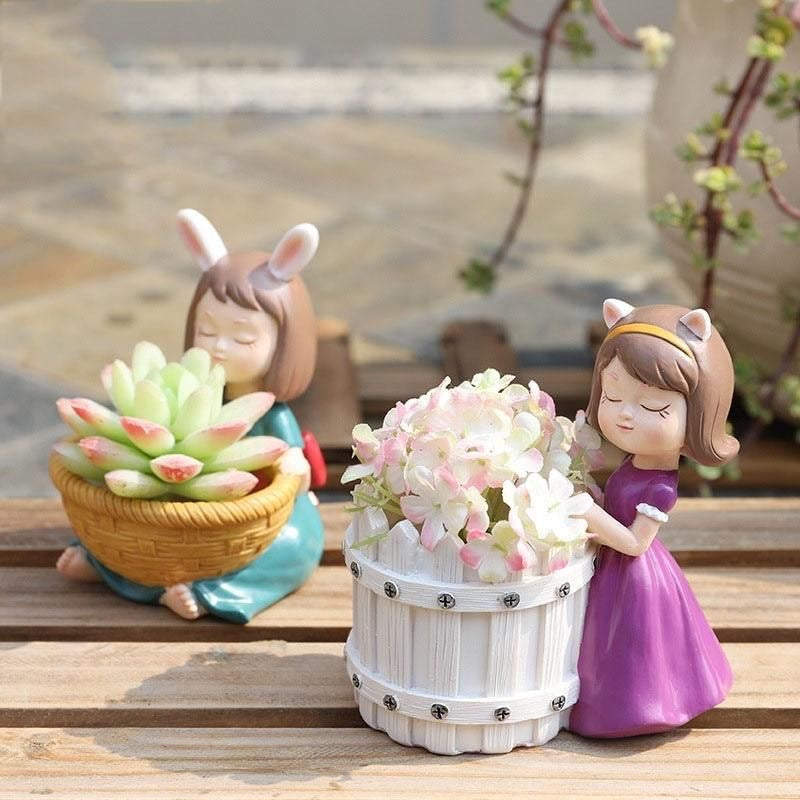 Unique Small Girls Fairies Succulent Planters - Set of 4