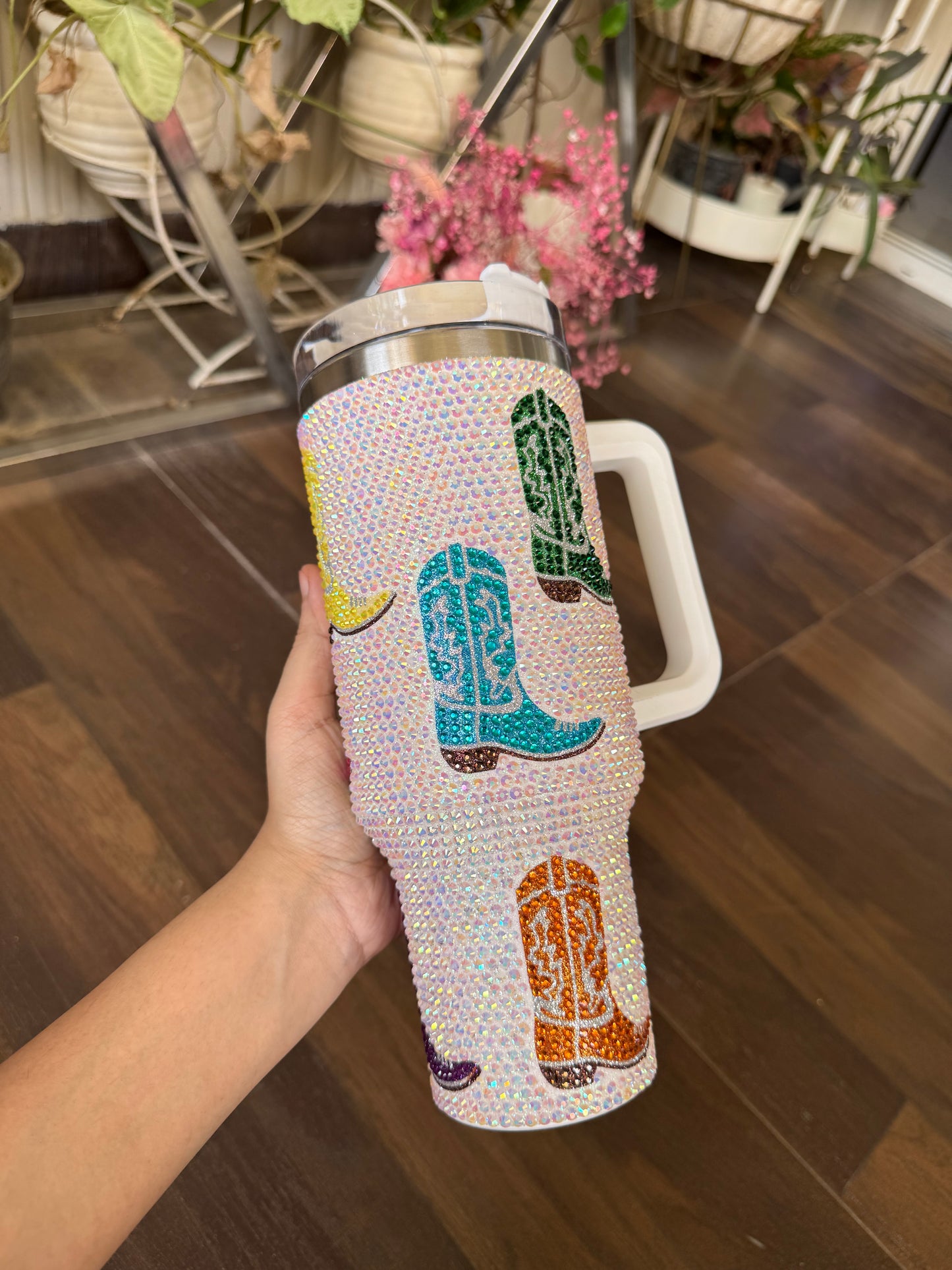 Aesthetic Rhinestones Studded Tumbler