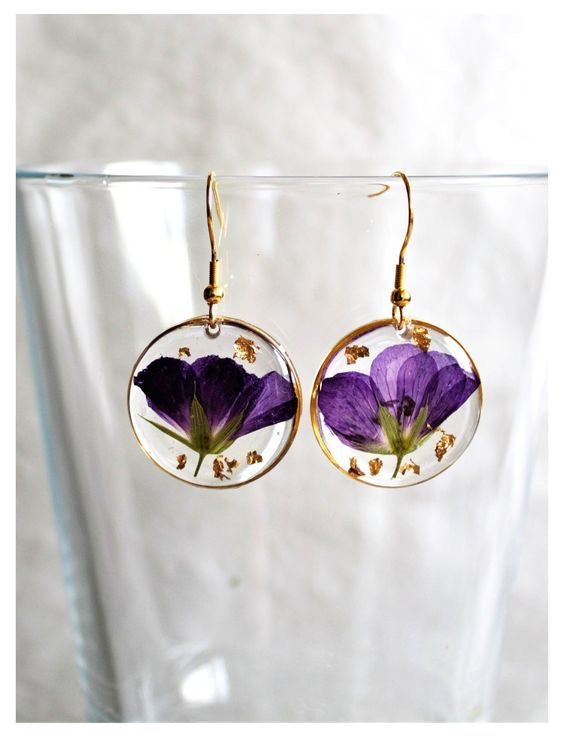 Real Pressed Flower Earrings