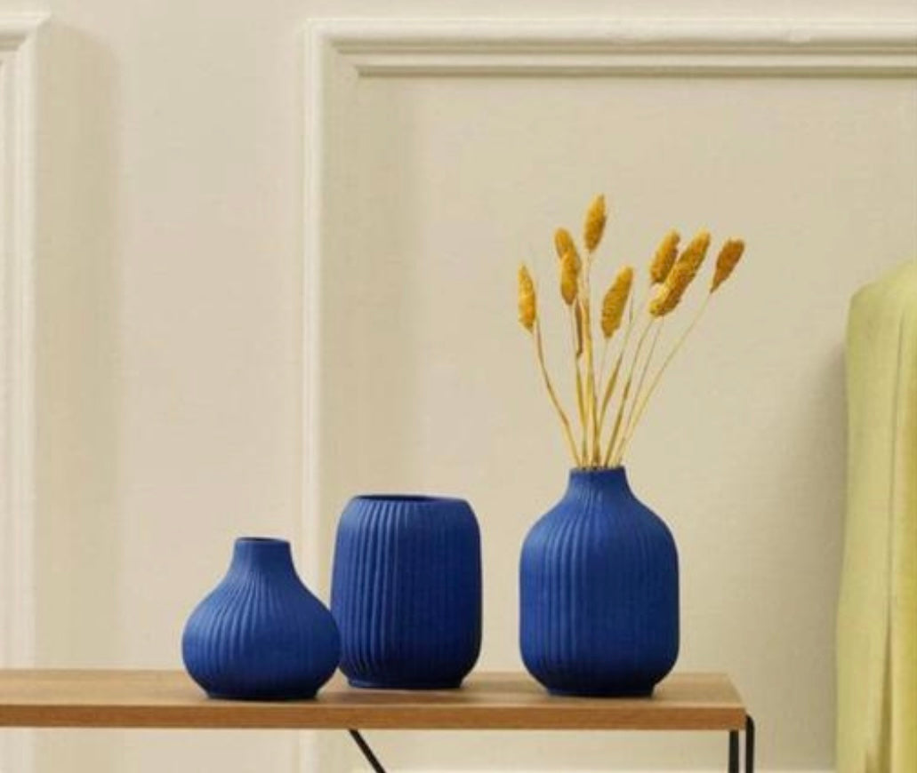 Blue Decorative Vases - Set of 3