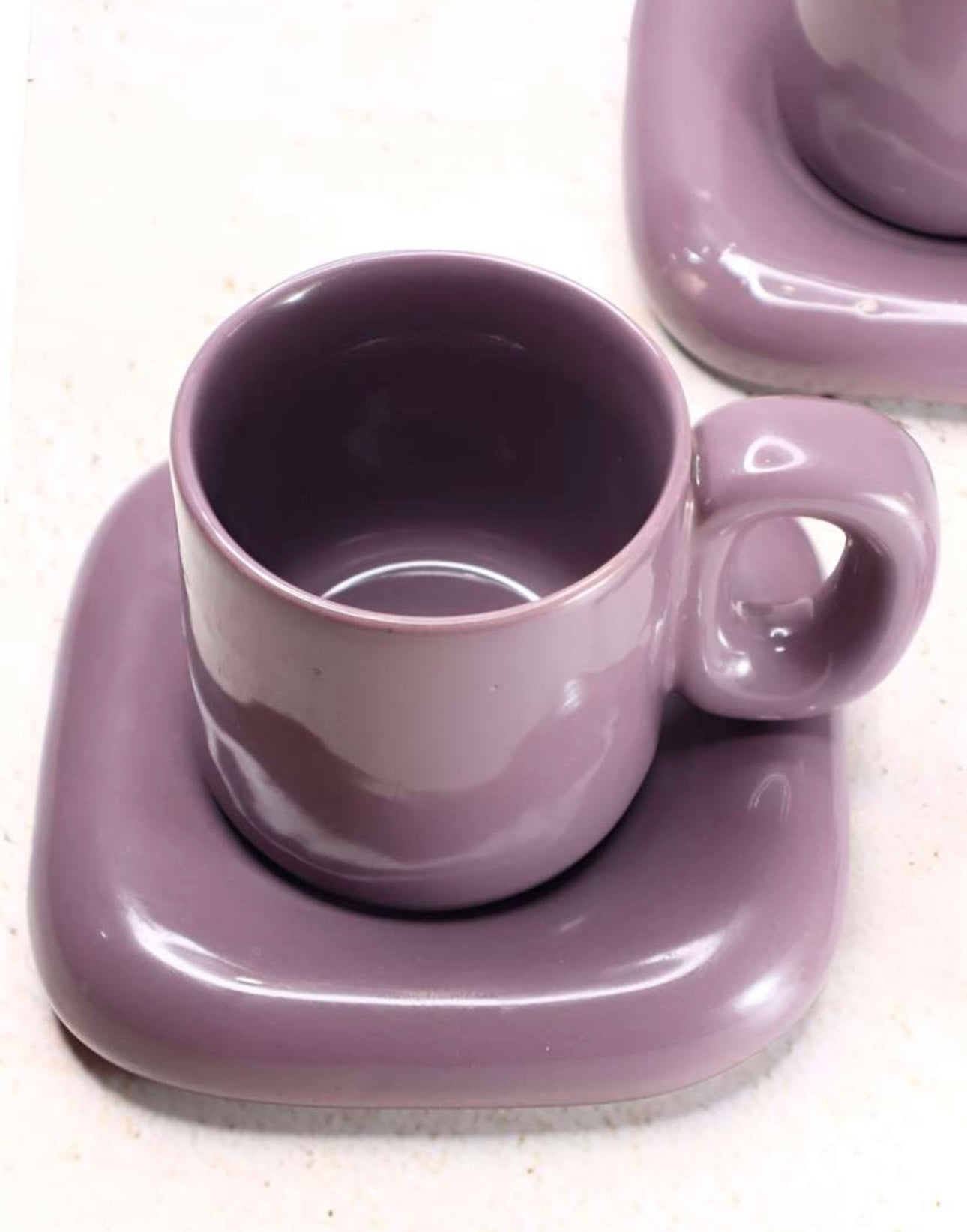 Chunky Mug with Square Saucer Set