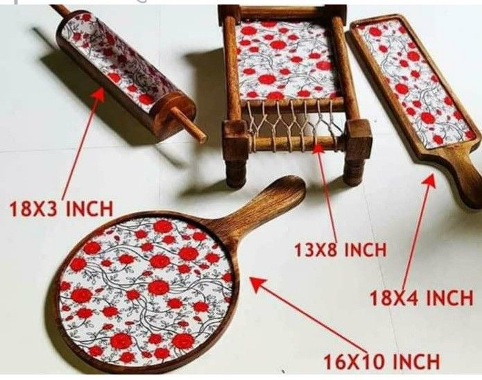 Exclusive Handmade Wooden Platters Gift Set of 4