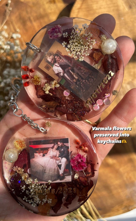 Flowers Preserved in Photo/Text Keychains