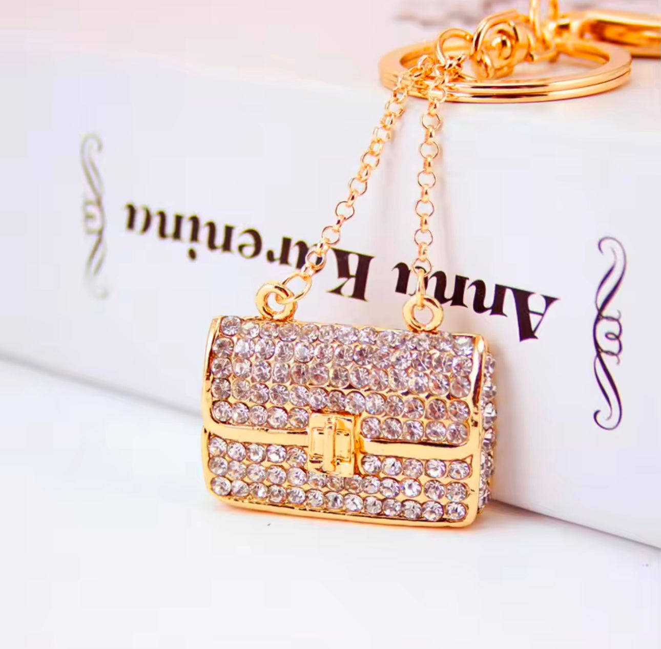 Miniature Luxury Handbag Rhinestones Keychain