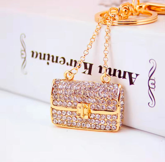 Miniature Luxury Handbag Rhinestones Keychain