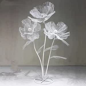 Organza Fabric Flowers with 3 branches stand Combo