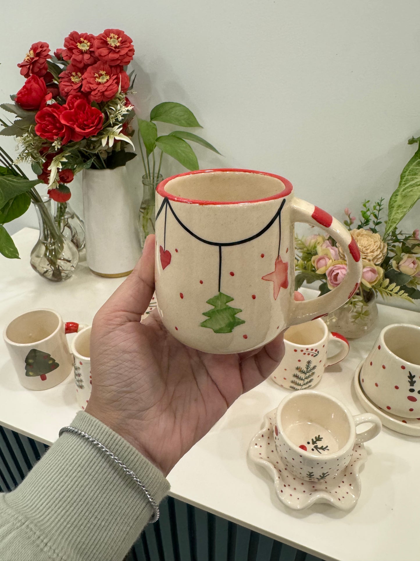 Merry Christmas Mugs Combo - Set of 9