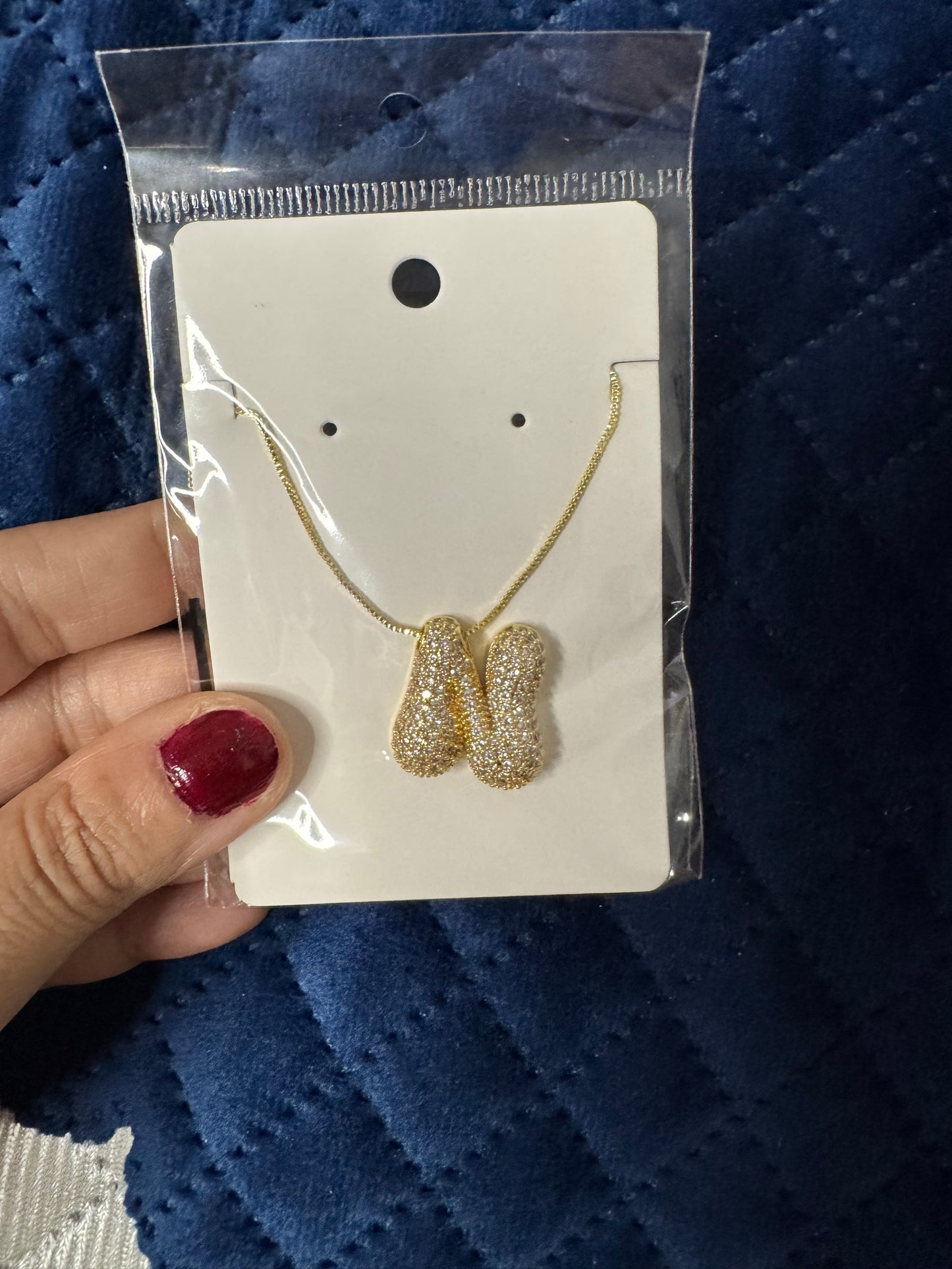 Zircon Chunky A-Z Letter Pendant