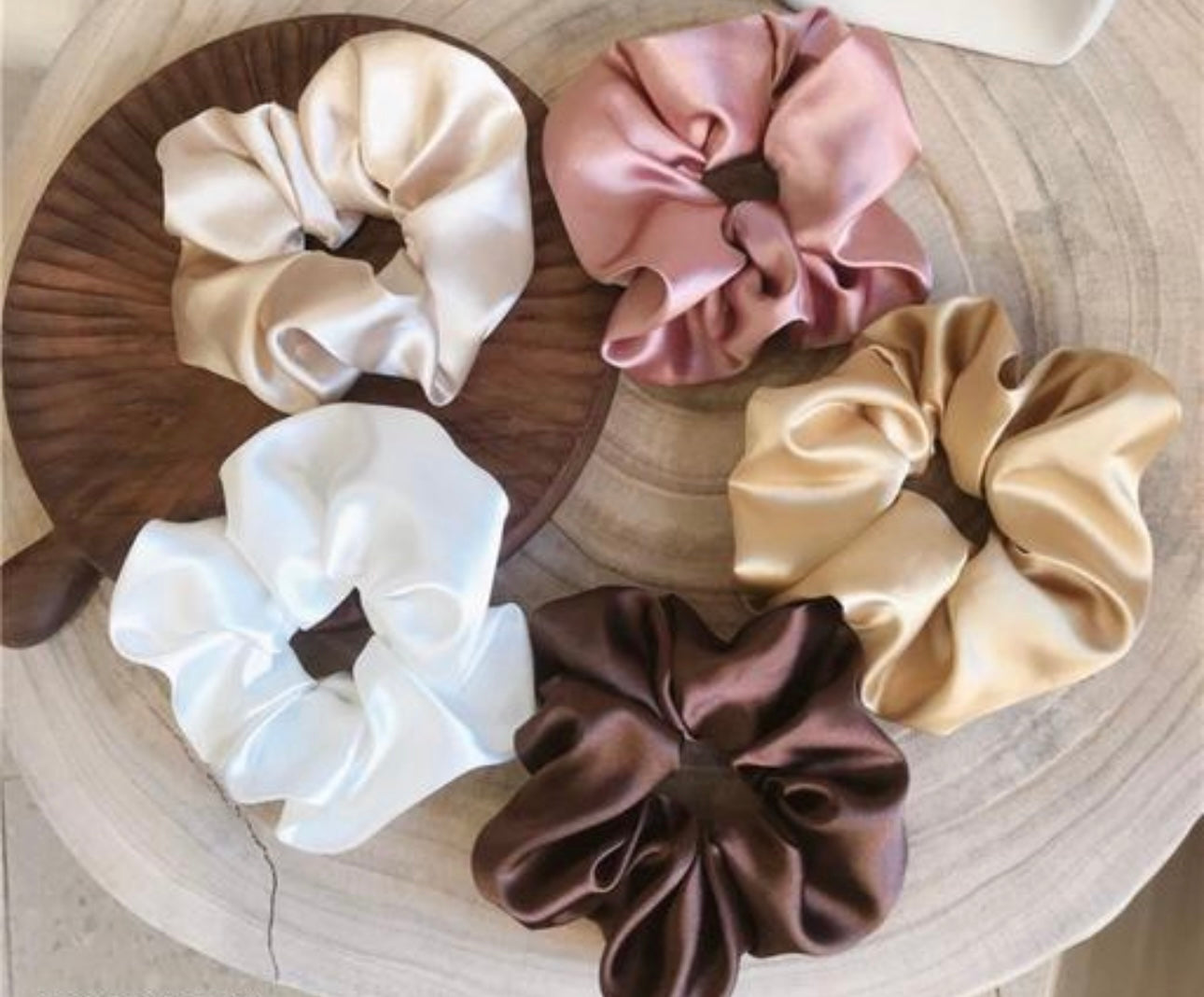 Premium Satin Srunchies - Set of 5