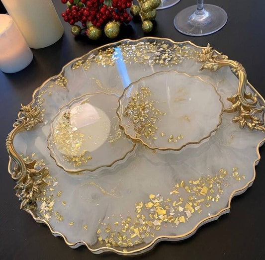 Decorative Tray and Coasters Set of 4