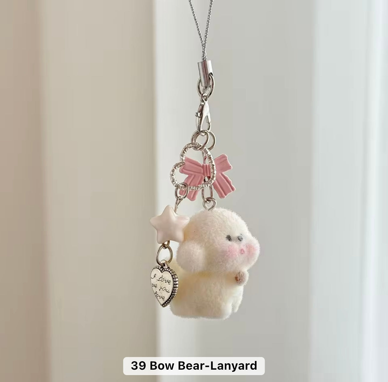 Adorable Soft Cute Plushy Dog Keychain / Stuffed Animal Keychain