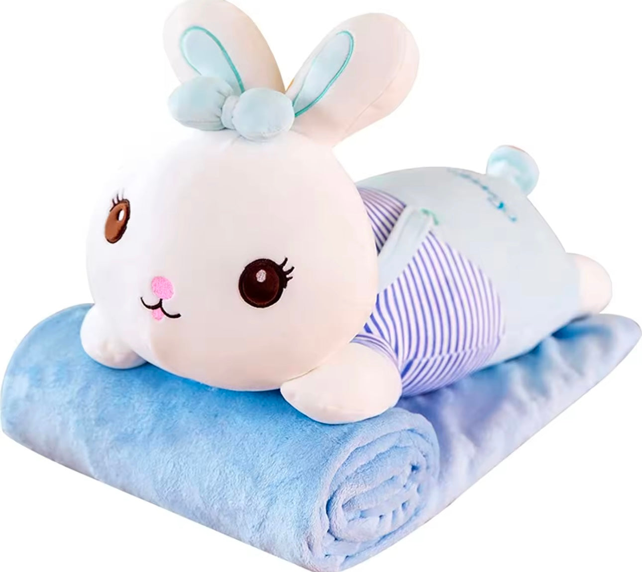 Plush Soft Stuffed Pillow with AC Blanket Inside