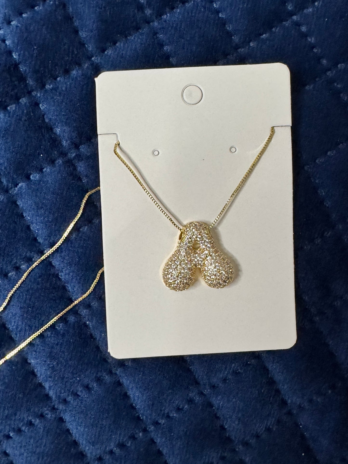 Zircon Chunky A-Z Letter Pendant